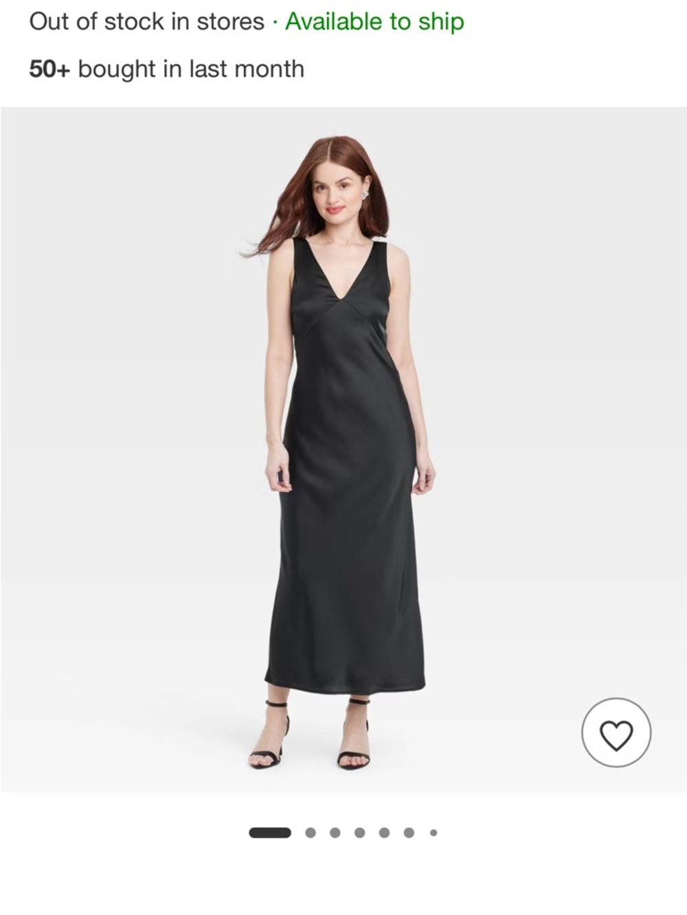 a new day Black Satin V-Neck Maxi Dress